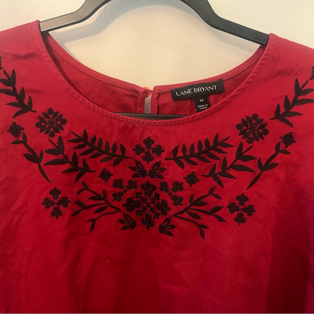 Lane Bryant Scarlet Floral Women's Blouse Peplim